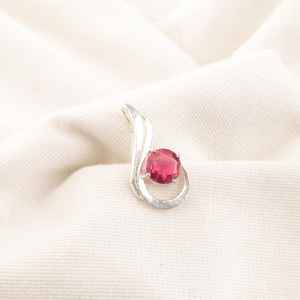 Pink Tourmaline Gemstone Pear Cut Pendant Copper Alloy IGI Certified Women's <b>Necklace</b> <b>October</b> <b>Birthstone</b> Unique Design Jewelry - Product Image 3