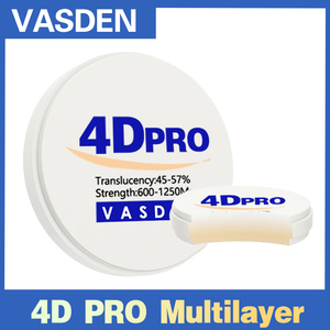 4D Pro 8 strati di zirconio blocco di consumo dentale blocchi di <span class=keywords><strong>Zirconia</strong></span> 16 colori <span class=keywords><strong>Zirconia</strong></span> <span class=keywords><strong>Dental</strong></span> multistrato trasparenza 45 57% - Product Image 2