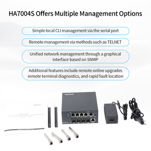HiOSO Ftth Mini 4 ports Olt Epon 4pon Alimentation DC12V Prise en charge des modules PON 7db 8db 9db 10db PX20+++ WEB SNMP CLI Cloud - Product Image 6