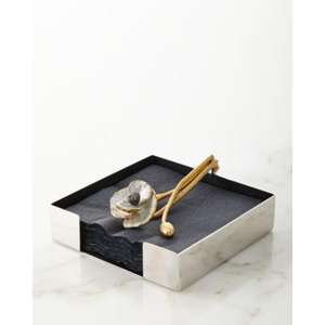 Casted Gold Leaf <b>Weight</b> Tissue Organizer Box <b>Metal</b> Napkin Storage Box TIssue Stand With Solid <b>Weight</b> Stopper Table Centerpiece - Product Image 2