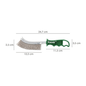 Spazzola Manuale in Acciaio Inossidabile con Manico Verde 25 cm - Product Image 2
