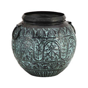 Jarrones de Flores de Diseño Personalizado de Aspecto Lujoso, Centros de Mesa para Bodas, Jarrones de Flores Metálicos con Acabado Antiguo para Decoración - Product Image 1