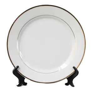 AIDARY 8" wholesale golden-edge Blank Sublimation plate heat press golden-edgewhite ceramic plate