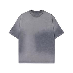Top qualité surdimensionné unisexe lavage à l'acide t-shirt 100% coton solide Streetwear à manches courtes décontracté coupe ample chemises hauts pour hommes - Product Image 6
