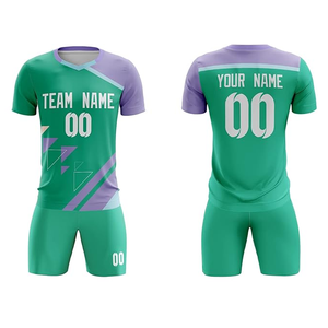 Uniformes de fútbol de poliéster 100% de alta calidad, conjuntos de nombre de equipo transpirable, ropa de fútbol de nuevo diseño personalizada - Product Image 1