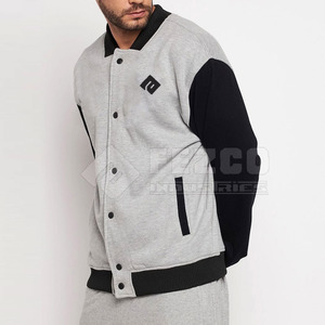 <b>Warm</b> Hooded Letterman <b>Jacket</b> for Men with Stand Collar and Front Logo <b>Waterproof</b> & Breathable Winter <b>Jacket</b> Stylish Design - Product Image 2