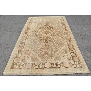 Tapis Vintage en Laine Turque 5.6 X 8.6ft Grande Surface avec Motif Patchwork Marron Beige Classique Support en Latex pour Couloir de Chambre - Product Image 1
