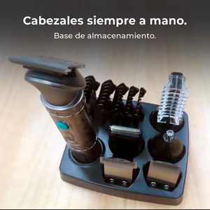 Tondeuse multifonction professionnelle pour corps et nez, longue autonomie, peignes réglables, coupe précise avec base de rangement et écran d'affichage - Product Image 3