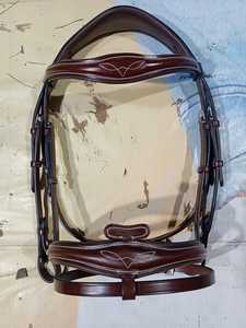 Bride de cheval en cuir faite à la main demi-muserolle Durable élégant licou équestre pour l'équitation et l'entraînement - Product Image 5