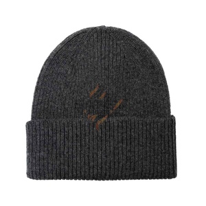 Bonnet d'hiver côtelé personnalisé en tricot, vente en gros, bonnet chaud en mélange de laine, casquette unisexe, couvre-chef d'hiver OEM ODM - Product Image 1