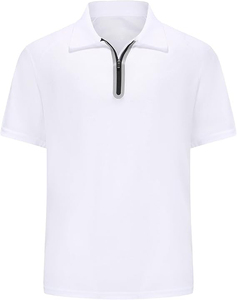 Polo de sport à manches courtes en coton léger pour homme, absorbant l'humidité, respirant, brodé, à motif solide - Product Image 4