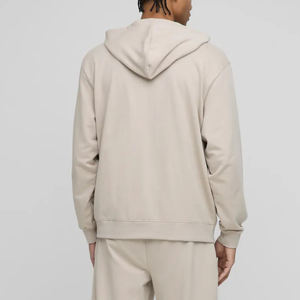 Sudaderas con capucha de alta calidad 100% algodón con cremallera completa para hombre color sólido logotipo impreso DTG personalizado de gran tamaño 400gsm Basics man HOODY - Product Image 5