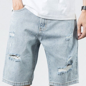 Shorts Vaqueros de Diseño Desgastado Personalizados de Moda Urbana Vintage para Hombre - Product Image 3