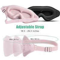 Masque oculaire en mousse à mémoire de forme 3D ajustable, personnalisé, noir, 100 % occultant, anti-pression, sans nœuds pour les cheveux, tendance, vente en gros