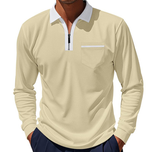 Chemises polo pour hommes de haute qualité, imprimées, respirantes, manches longues, designs personnalisés, logo brodé, chemise polo gothique imprimée - Product Image 2