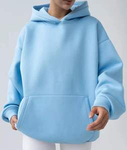 Sweats à capuche pour hommes de qualité de luxe 100% coton pull uni lourd coupe surdimensionnée sweats à capuche pour hommes avec impression de logo personnalisé - Product Image 1