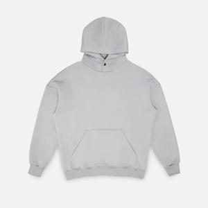 Luxe nouveau confortable coton mélangé élastique poignets à capuche pour hommes nouveau décontracté coupe pull respirant mi-poids à capuche - Product Image 3