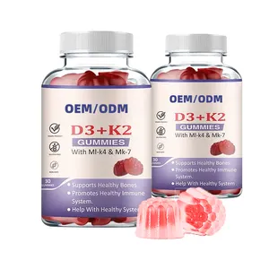 OEM calcio vitamina D3 K2 Gummies 5000iu & 50000iu osso supplemento di supporto per gli uomini donne bambini vitamina D3 Gummies