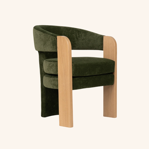 Chaise de salle à manger ergonomique en bois avec revêtement en velours moderne, design durable pour la maison, le bar, l'appartement, le café, le restaurant - Product Image 4