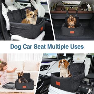 OEM portatile Tartan Design Pet Booster <span class=keywords><strong>sedile</strong></span> uovo Memory Foam con cinture di sicurezza tasche di stoccaggio in poliestere viaggio sicuro letto per animali - Product Image 6