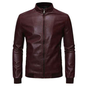 Blouson de moto d'hiver pour homme de haute qualité, design personnalisé, en cuir PU, col montant à capuche, avec décoration en fourrure, blouson long pour homme - Product Image 1