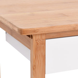 Modern <b>Oak</b> Wood Panel Mobile Kitchen Shelf 80x40x86cm with Wheels - Product Image 3