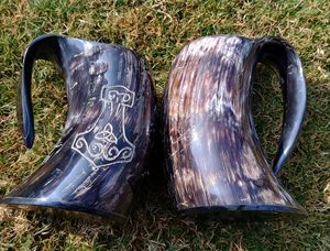 Taza de Cuerno de Búfalo Auténtica Hecha a Mano, de Lujo y Ecológica, Estilo Rústico Vikingo, para Bar y Hogar, en Oferta - Product Image 3