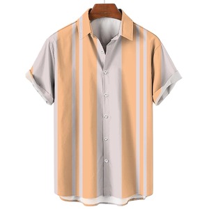 Polo à manches courtes de plage simple imprimé en 3D pour hommes, haut en jersey ample avec design sans poche - Product Image 6