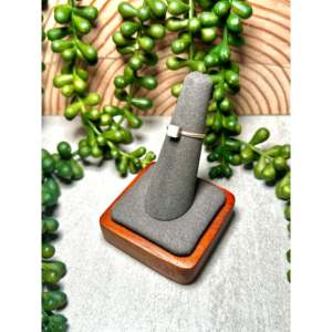 Navajo-Made Trendy <b>Silver</b> & Opal <b>Ring</b> with 18K Rose Gold Plating Oval Cut Diamond Bezel Setting Inlay Perfect Gift for Him/Her - Product Image 3
