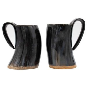 Precio al por mayor taza de cuerno vikingo natural taza de cuerno para beber con grabado de la mejor calidad acabado perfecto para Navidad - Product Image 2
