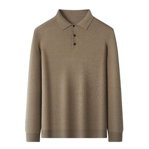 Jersey de poliéster/algodón estampado informal elegante para hombre, camiseta transpirable, nueva colección de primavera y otoño, prendas de punto holgadas con botones - Product Image 3