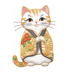 Рекламный сувенир на заказ милые животные японская традиционная ткань вышивка кошачий утюг на патчи