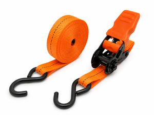 Correas de Amarre Provina Naranja, Cintas de Poliéster de 25 mm de Ancho, Alta Resistencia, 1000 kg de Resistencia al Desgarro, Gancho en S de Plástico para un Fijado Seguro - Product Image 1
