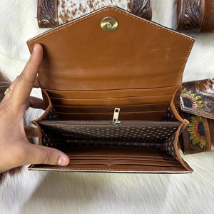 กระเป๋าคลัทช์ทรงเฟอร์หนังวัวถือเครื่องมือกระเป๋าเงินมีสไตล์อเนกประสงค์กระเป๋าเงินดีไซน์ใหม่ที่ใส่บัตรกระเป๋าสตางค์หนังตะวันตก - Product Image 3