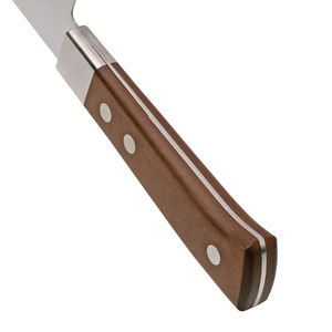 Couteau de chef en acier de Damas avec lame en acier au carbone et éléments en laiton, personnalisable OEM, pour camping, cuisine, découpe et désossage - Product Image 4