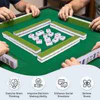 Jeu de tuiles de mahjong américain, tuiles en mélamine de 1,4 pouces, 146 pièces, jeu pour 4 joueurs avec design transparent en cristal et étui portable