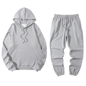 Conjunto de chándal con capucha y Jogger de 2 piezas para hombre, ropa de calle con logotipo personalizado, chándal de talla grande, conjunto de chándal de dos piezas para hombre - Product Image 1