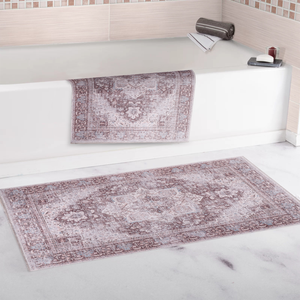 Alfombra Lavable Vintage RWNL1013 Yesteryear Blush de Rug Weavers, Venta al por Mayor, Chenilla Lavable, 10 Tamaños - Product Image 4