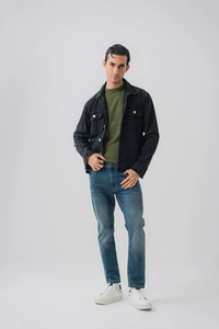 Veste denim personnalisée de haute qualité pour hommes Nouvelle veste longue en jean élégante en laine et coton OEM Vente en gros de vêtements décontractés pour garçons - Product Image 2