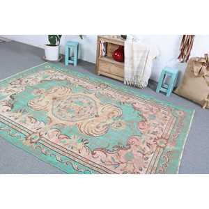 Alfombra Turca Vintage de 5.5x8.1 pies, Alfombra Grande, Alfombra de Lana Verde - Product Image 4
