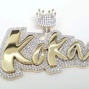 Colgante de letra de Hip Hop con nombre personalizado, colgante de moissanita de diamante de laboratorio de Hip Hop, Plata de Ley 925 - Product Image 4
