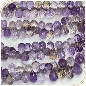 AAA พลอยควอทซ์อะเมทรินธรรมชาติคุณภาพสูงเหลี่ยมเพชรพลอย Briolette หยดน้ำขนาด8นิ้วเส้นใย5-6มม. ccgtc ได้รับการรับรอง alif - Product Image 2