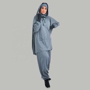 Combinaison de sport à capuche légère, Robe Hijab musulmane, vêtements de prière Eid Jilbab Abaya, longue Khimar, couverture complète, doux et extensible, grande Robe - Product Image 6