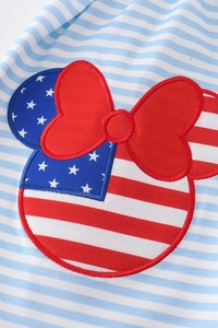 Fun Cotton <b>Toddler</b> <b>Dress</b> for <b>Girls</b> Blue Character Applique Stripe Outfit Cartoon Theme Baby <b>Dress</b> for Play or Parties - Product Image 6