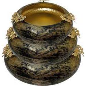 Haute demande plaqué or métal de qualité supérieure fabriqué le plus élégant Unique Designer décoration de mariage Urli à un prix impressionnant - Product Image 3