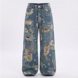Women's Vintage American Style <b>Baggy</b> <b>Jeans</b> High Waist Wide Leg Denim Pants <b>Ladies</b> Casual Clothing with Logo on Waist Styles - Product Image 1