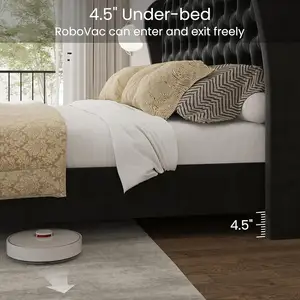 إطار سرير خشبي بنمط تصميم حديث حجم كبير لغرفة النوم باللون الأسود من الخشب الطبيعي مباشرة من فيتنام