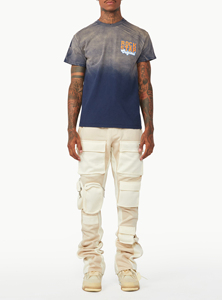 กางเกงคาร์โก้สำหรับผู้ชายกางเกงขาบานขายาวผ้าพลุแบบซ้อนกันสำหรับผู้ชายกางเกงคาร์โก้แบบปรับแต่งโลโก้ได้ - Product Image 6