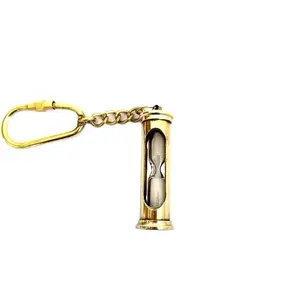 금속 시간 유리 모래 타이머 시계 열쇠 고리 해상 럭셔리 열쇠 고리로 만든 최고 판매자