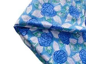 งานควิลท์ผ้าฝ้ายลายดอกไม้กุหลาบสีน้ำเงินสำหรับงานตัดเย็บชุดเด็กงานฝีมือหลวม - Product Image 5